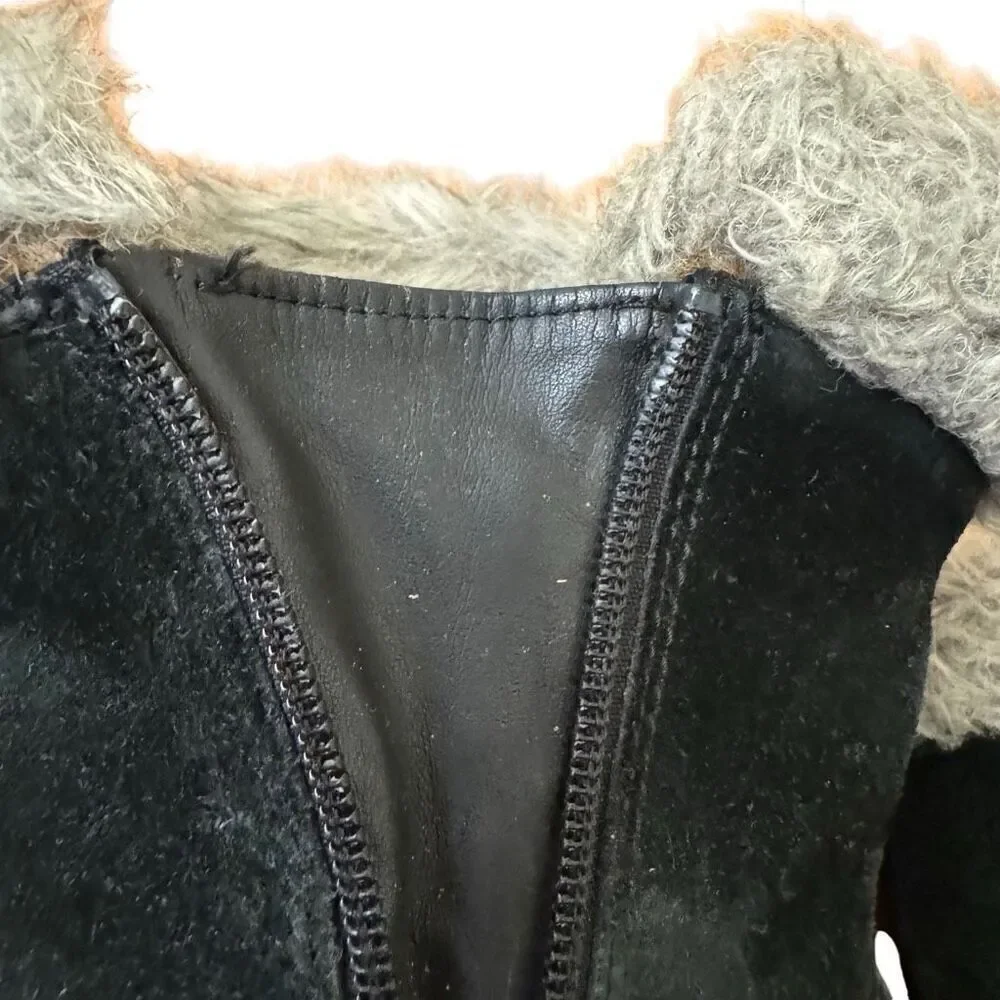 Sorel Northern Lite Tall Black Suede Boots Side Zip Size 6.5 Women’s